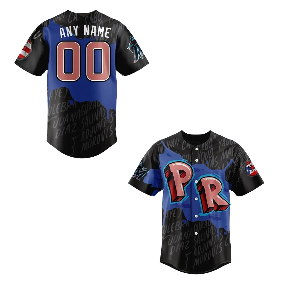 Miami Marlins 2025 Puerto Rican Heritage Night Jersey baseball jersey product view 1