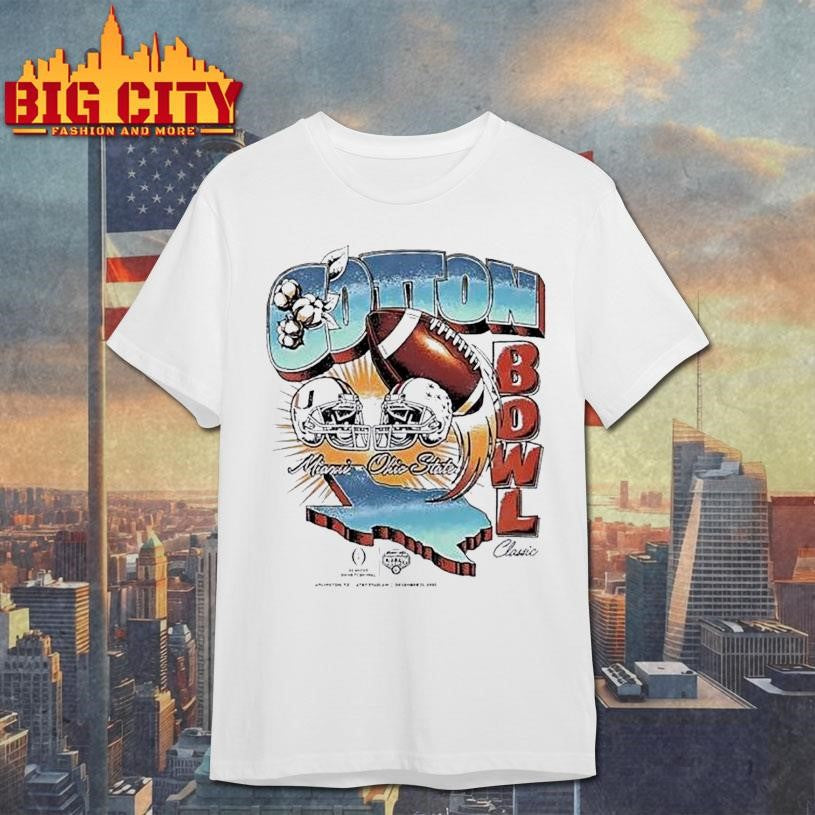 Miami Vs Ohio State 2025 Cotton Bowl Classic Matchup Vintage Shirt Unisex T-shirt, Sweatshirt, Hoodie, Long Sleeve Tee - T-Shirt, Sweatshirt, Hoodie