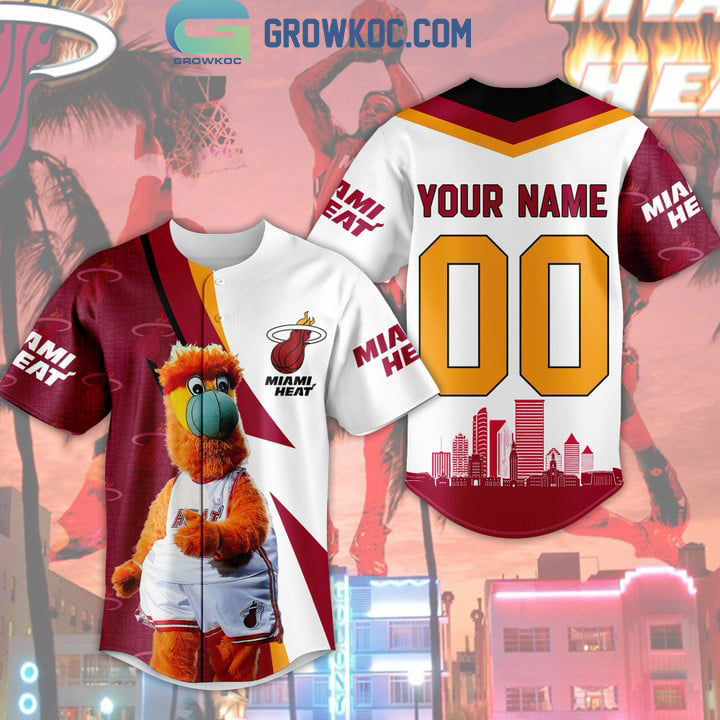 Miami Heat NBA Mascot Personalized Baseball Jersey baseball jersey product view 1