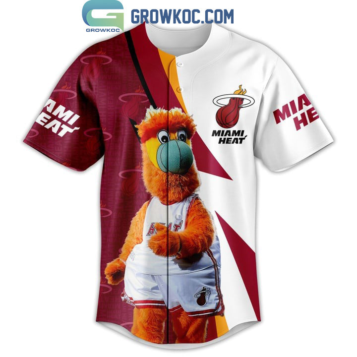 Miami Heat NBA Mascot Personalized Baseball Jersey baseball jersey product view 2
