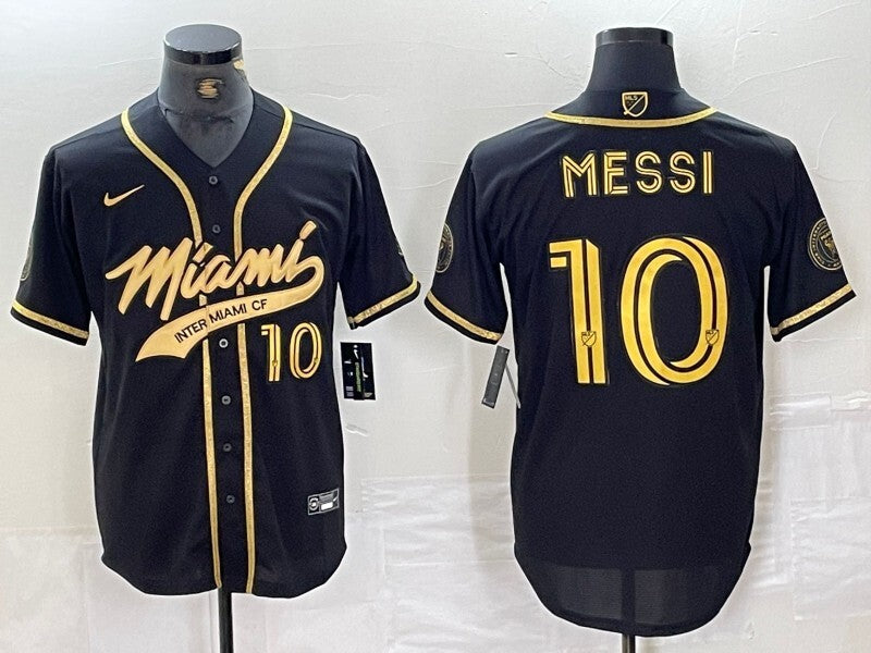 Miami Black Gold Collaboration Style 1 Baseball Jersey baseball jersey product view 1