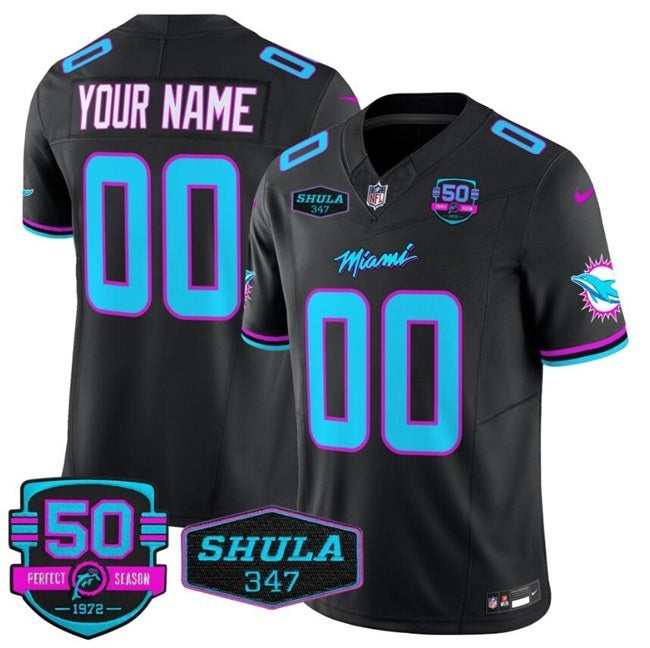 Miami Dolphins Active Player Custom Black F.U.S.E. 'Miami Vice' With 347 Shula Football Jersey football jersey product view 1