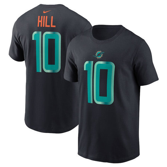 Miami Dolphins #10 Tyreek Hill Black 2025 Rivalries Collection Player Name & Style 1 Football Jersey football jersey product view 1