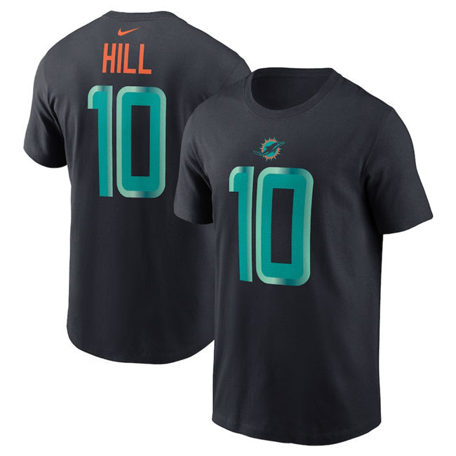 Miami Dolphins #10 Tyreek Hill Black 2025 Rivalries Collection Player Name & Style 2 Football Jersey football jersey product view 1
