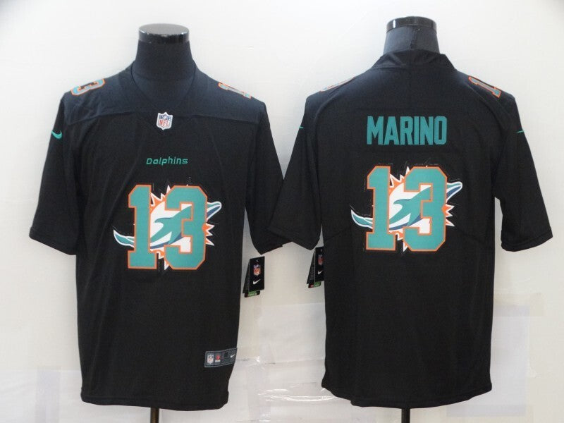 Miami Dolphins #13 Dan Marino Black Shadow 807 Football Jersey football jersey product view 1