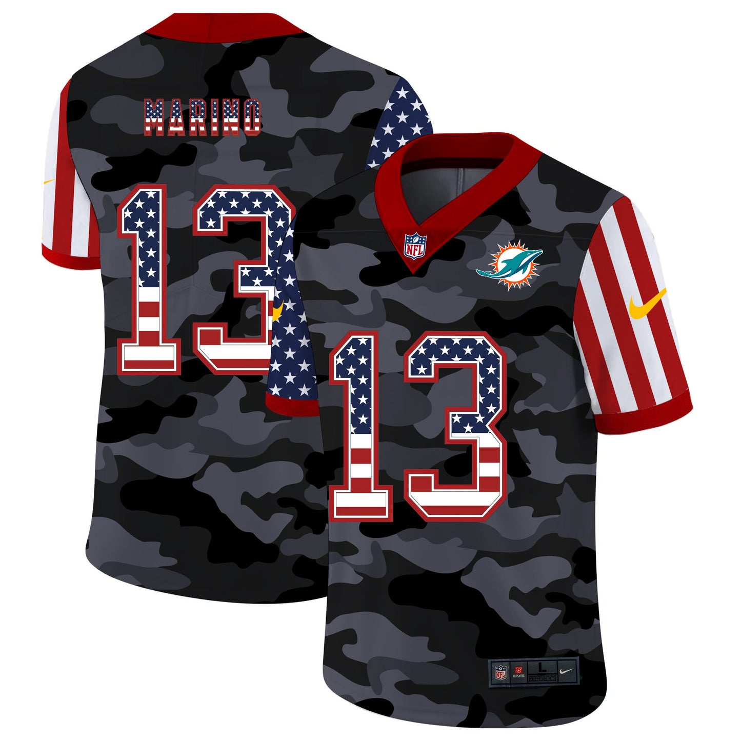 Miami Dolphins #13 Dan Marino Style 2 Football Jersey football jersey product view 1