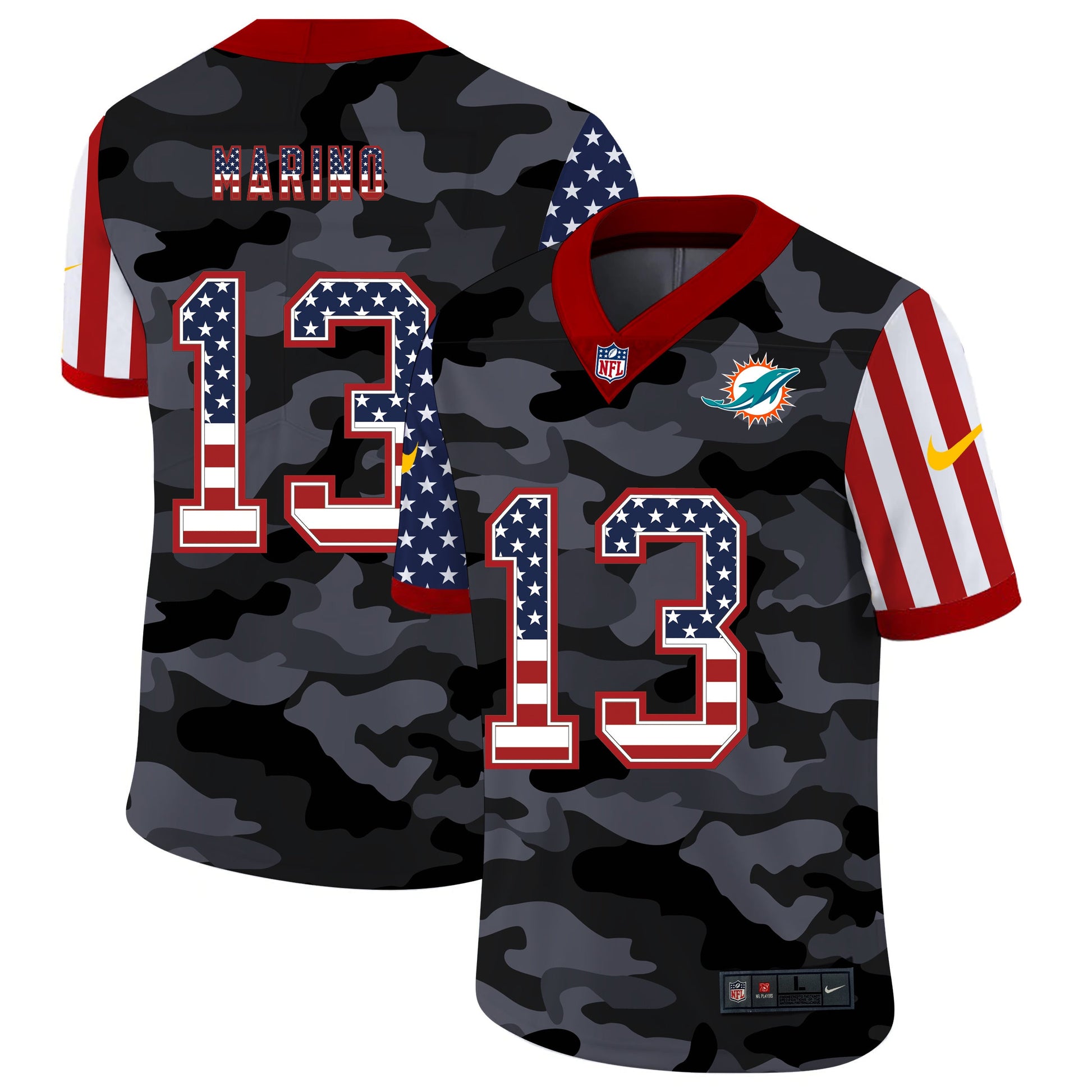 Miami Dolphins #13 Dan Marino Style 2 Football Jersey football jersey product view 1