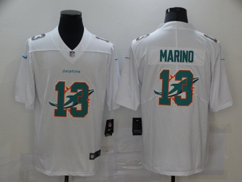 Miami Dolphins #13 Dan Marino White Shadow 657 Football Jersey football jersey product view 1