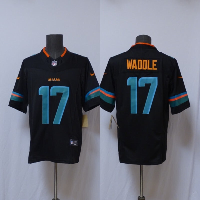 Miami Dolphins #17 Jaylen Waddle Dolphins 5 Edition Football Jersey football jersey product view 1