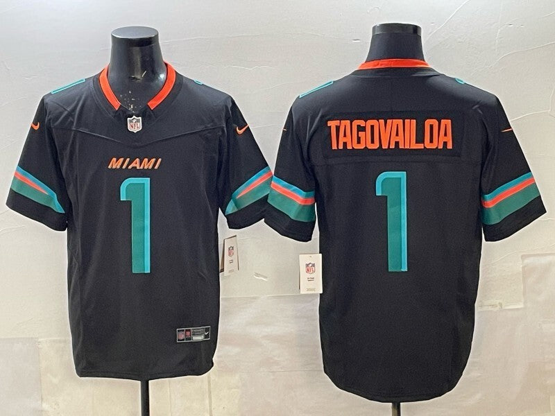 Miami Dolphins #1 Tua Tagovailoa Dolphins Retro 5 Edition Football Jersey football jersey product view 1