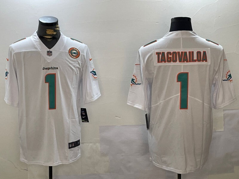 Miami Dolphins #1 Tua Tagovailoa V2 Style 1 Football Jersey football jersey product view 1