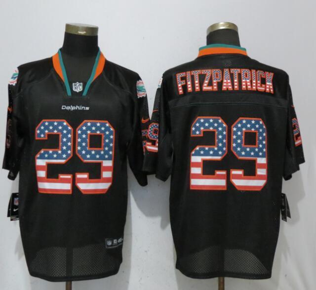 Miami Dolphins #29 Minkah Fitzpatrick USA Flag Fashion Black Elite Jerseys Football Jersey football jersey product view 1