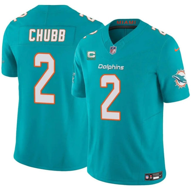 Miami Dolphins #2 Bradley Chubb Aqua 2025 F.U.S.E. With 1-Star C Patch Vapor Limited Football Jersey football jersey product view 1