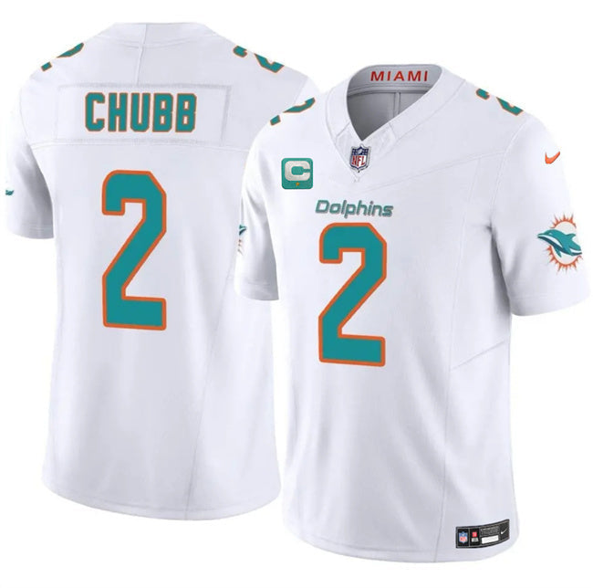 Miami Dolphins #2 Bradley Chubb White 2025 F.U.S.E. With 1-Star C Patch Vapor Limited Football Jersey football jersey product view 1