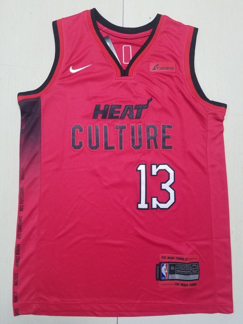 Miami Heat #13 Bam Adebayo Heat 13 Red City s-xxl Style 2 Basketball Jersey basketball jersey product view 1