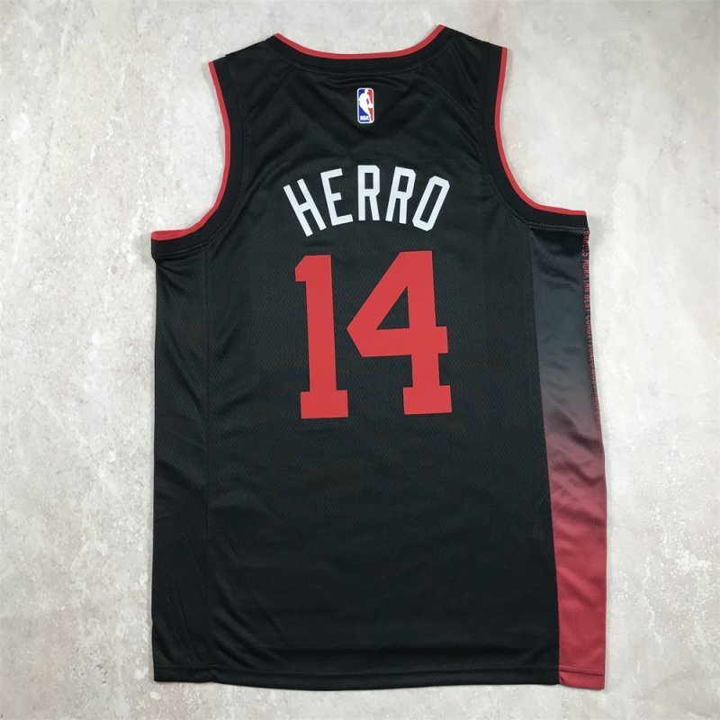 Miami Heat #14 Tyler Herro Hot Press Heat 14 Black City s-xxl Style 1 Basketball Jersey basketball jersey product view 1