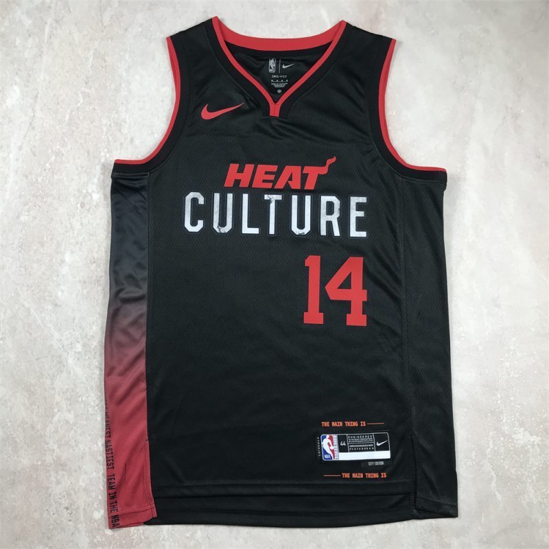 Miami Heat #14 Tyler Herro Hot Press Heat 14 Black City s-xxl Style 2 Basketball Jersey basketball jersey product view 1