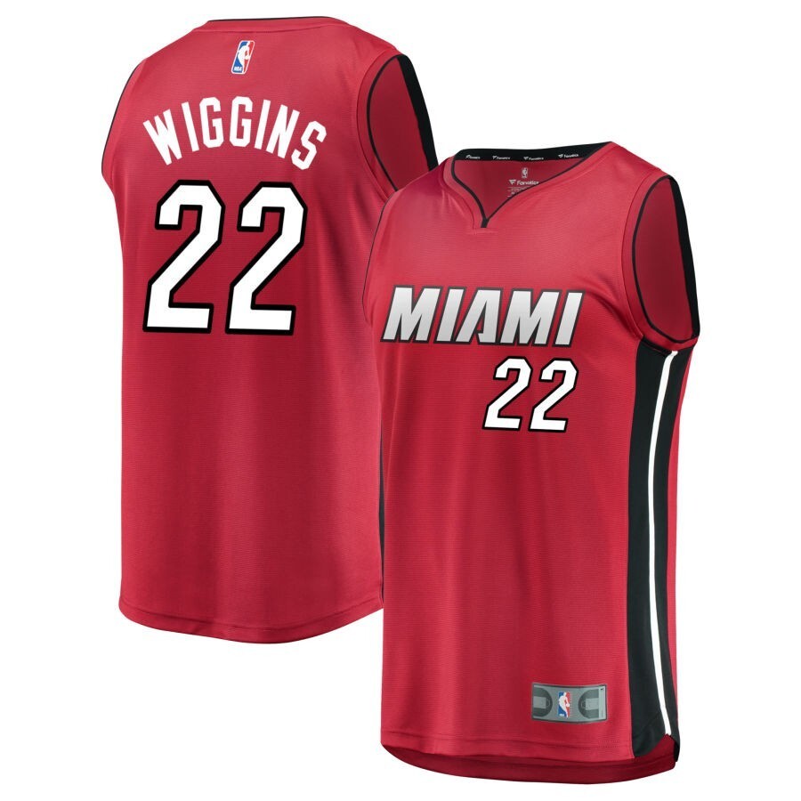 Miami Heat #22 Andrew Wiggins Red - Statement Edition Basketball Jersey basketball jersey product view 1