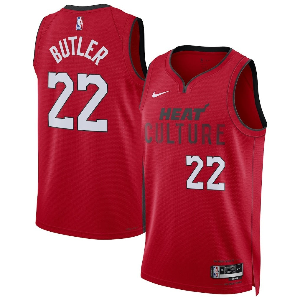 Miami Heat #22 Jimmy Butler Unisex 202425 Swingman Player Jersey - City Edition - Red Basketball Jersey basketball jersey product view 1