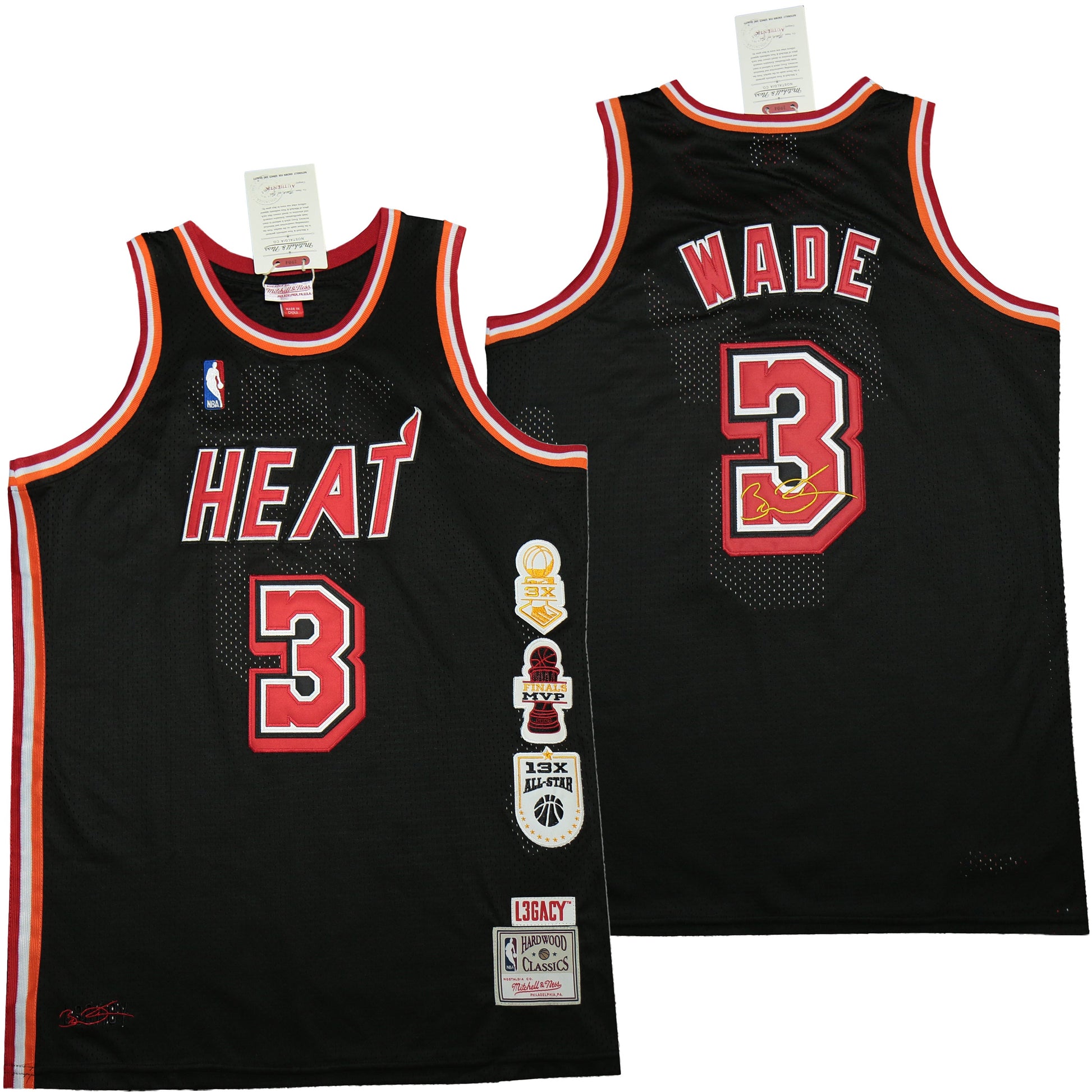 Miami Heat #3 Dwayne Wade Heat 3 Black Edition Retro Basketball Jersey basketball jersey product view 1