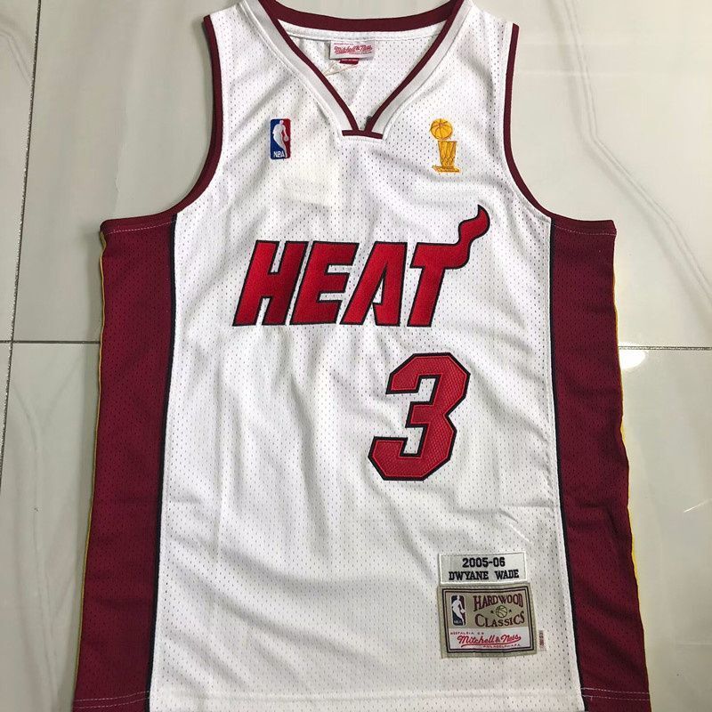 Miami Heat #3 Dwyane Wade 2005-06 authentic jersey white with trophy (xs-xxl) Style 2 Basketball Jersey basketball jersey product view 1
