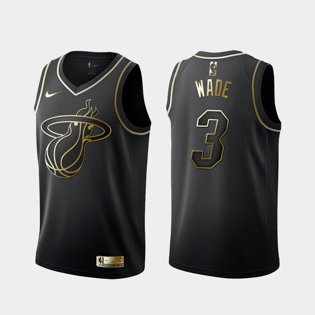 Miami Heat #3 Dwyane Wade Heat 3# Wade Yellow Edition Jersey Basketball Jersey basketball jersey product view 1