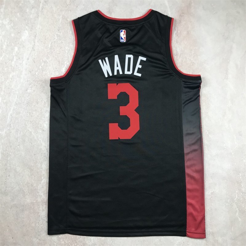 Miami Heat #3 Dwyane Wade Hot Press Heat 3 Black City s-xxl Style 1 Basketball Jersey basketball jersey product view 1