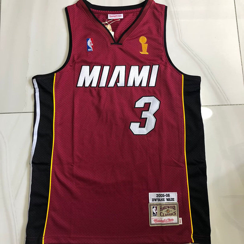 Miami Heat #3 Wade authentic 2005-06 jersey red with trophy Style 2 Basketball Jersey basketball jersey product view 1