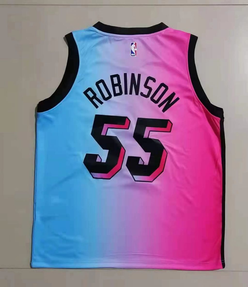 Miami Heat #55 Duncan Robinson Heat 55 # Hot Press s-2xl Style 1 Basketball Jersey basketball jersey product view 1
