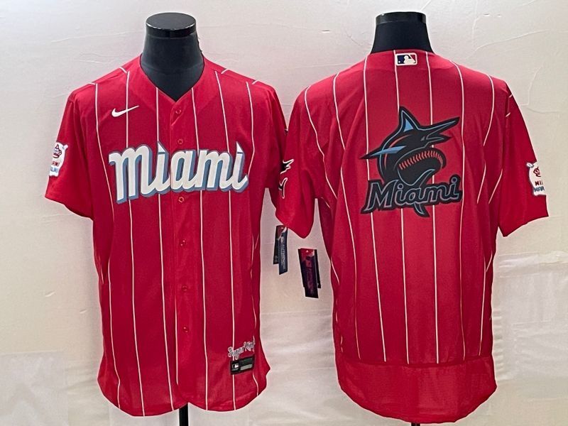 Miami Marlins Big Logo de7 Style 4 Baseball Jersey baseball jersey product view 1