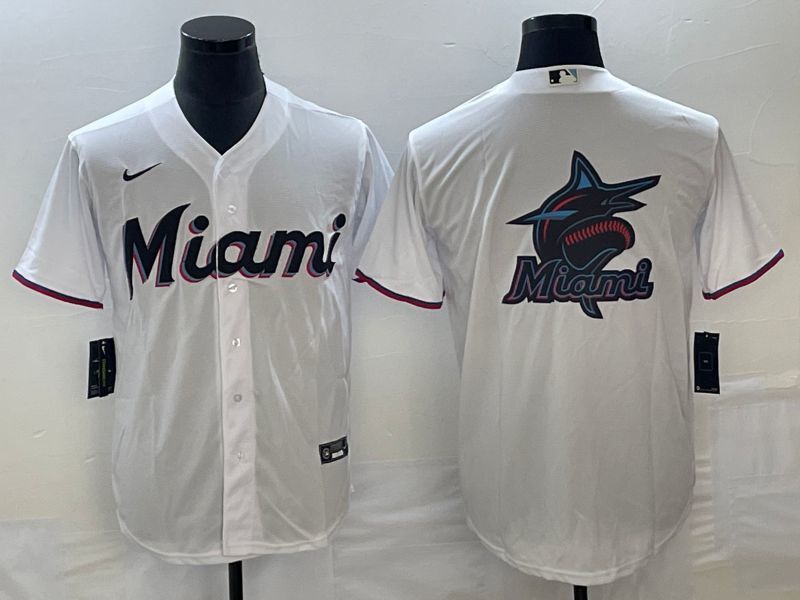 Miami Marlins Big Logo de7 Style 6 Baseball Jersey baseball jersey product view 1
