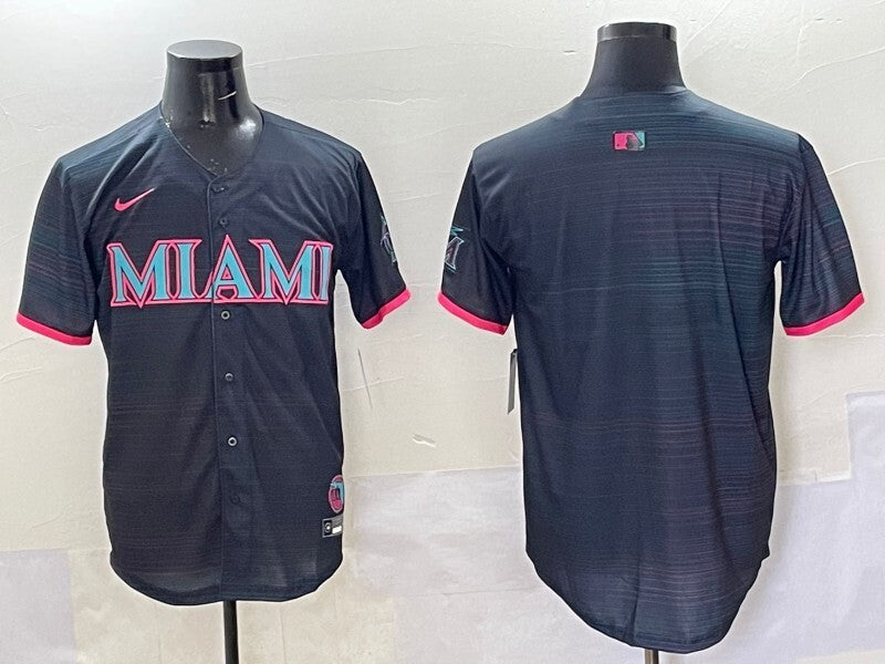 Miami Marlins Marlins Collaboration Style 1 Baseball Jersey baseball jersey product view 1