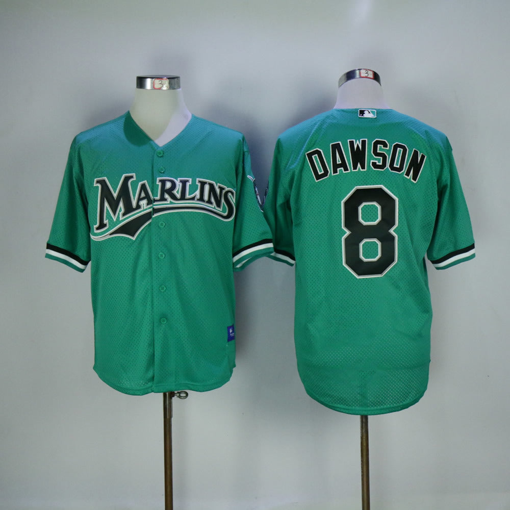 Miami Marlins #8 Marlins 8 Blue Retro Baseball Jersey baseball jersey product view 1