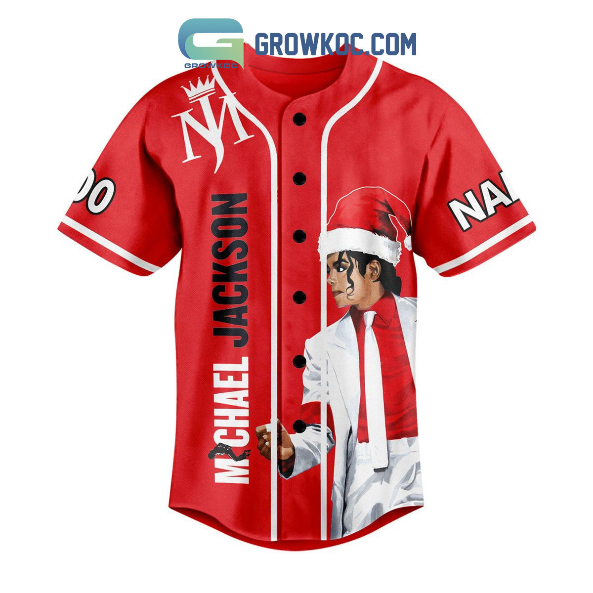 Michael Jackson Christmas Is The Time To Say I Love You Personalized Baseball Jersey baseball jersey product view 2
