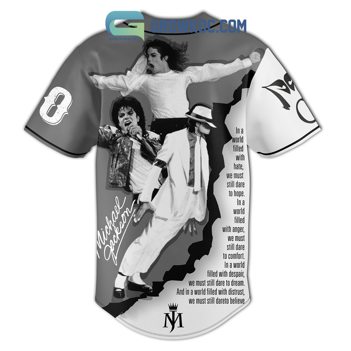Michael Jackson King Of The Pop Legend Never Die Personalized Baseball Jersey baseball jersey product view 3