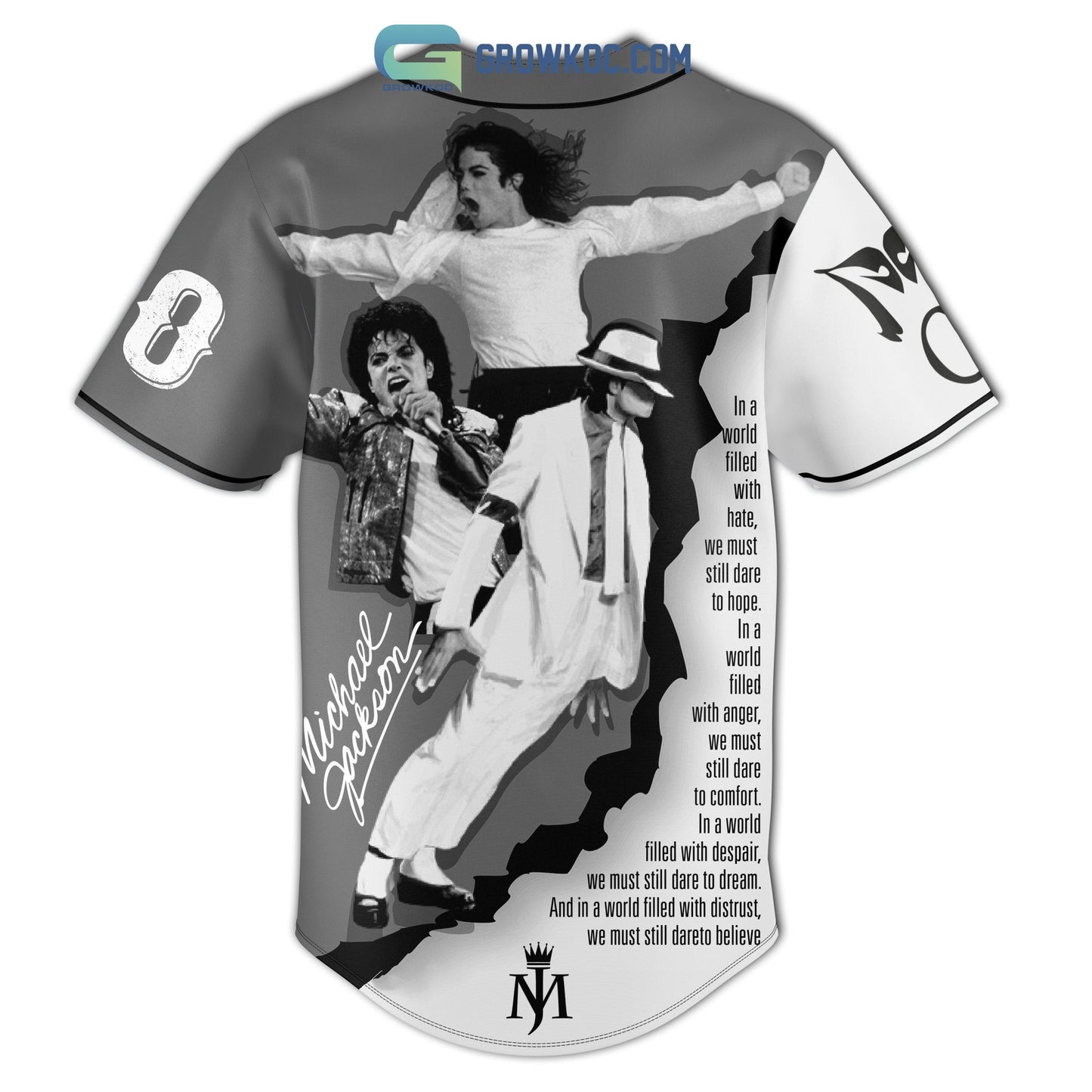 Michael Jackson King Of The Pop Personalized Baseball Jersey baseball jersey product view 3