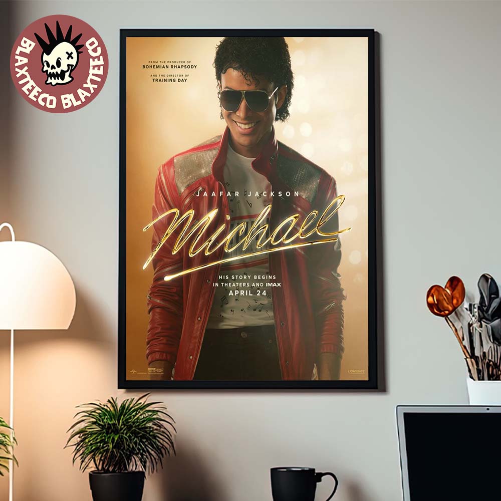 Michael Movie Michael Jackson Biopic His Story Begins Official Poster In Theaters On April 4 2026 Poster Canvas - T-Shirt, Sweatshirt, Hoodie