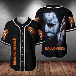 Michael Myers Baseball Jersey Shirt, Horror Movie Baseball Jersey baseball jersey product view 1