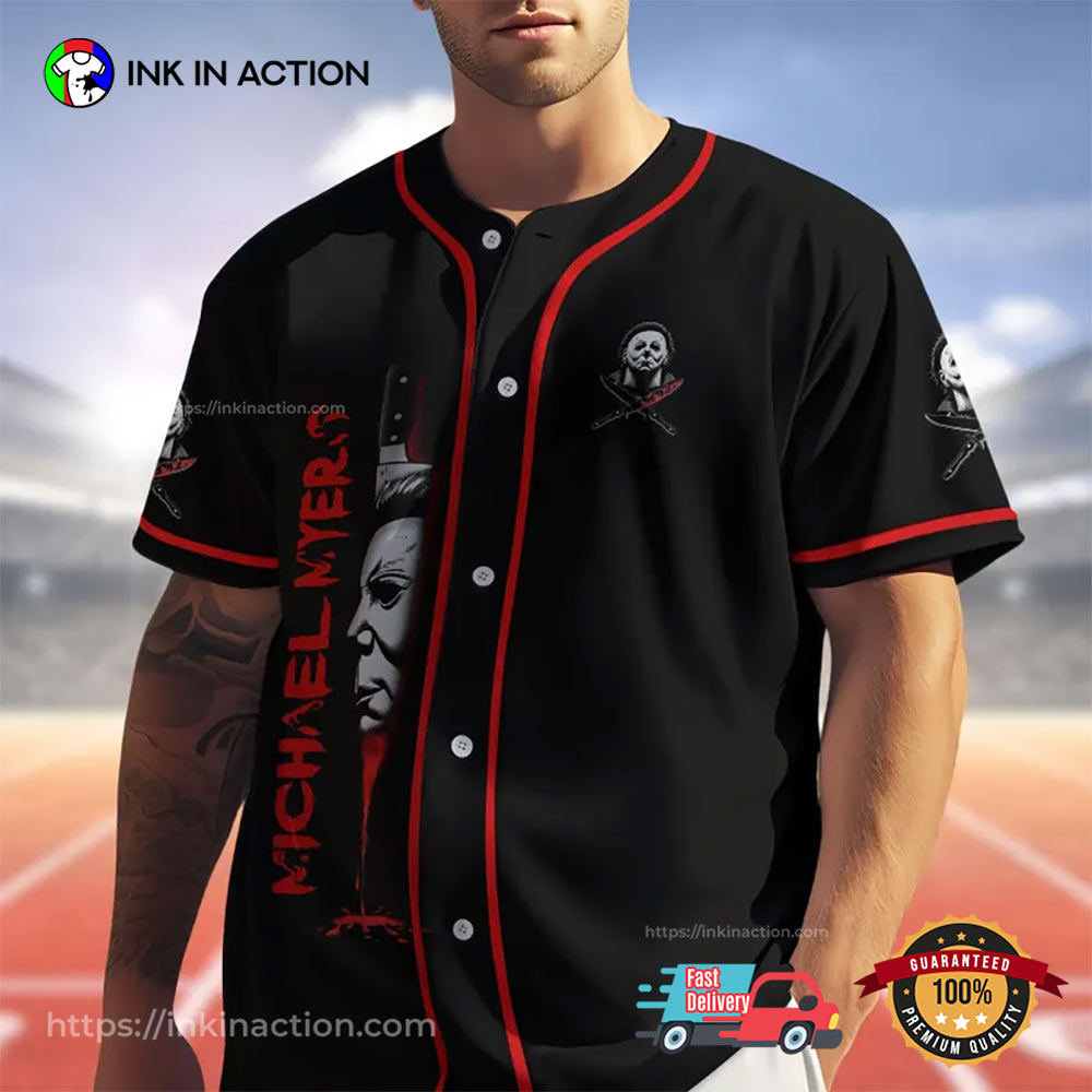 Michael Myers Halloween Killer Baseball Jersey baseball jersey product view 1