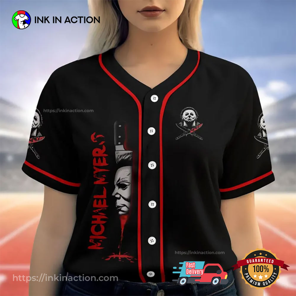 Michael Myers Halloween Killer Baseball Jersey baseball jersey product view 3