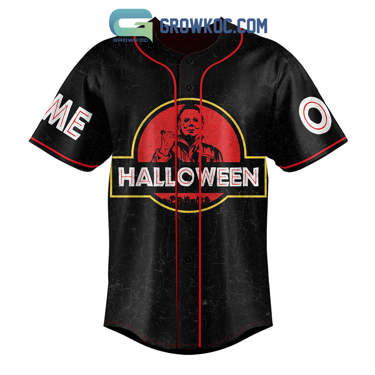 Michael Myers Halloween The Trick Is To Stay Alive Personalized Baseball Jersey baseball jersey product view 3