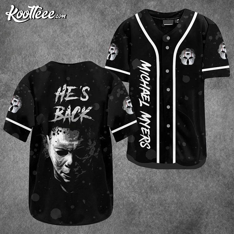 Michael Myers He’s Back Halloween Baseball Jersey baseball jersey product view 1