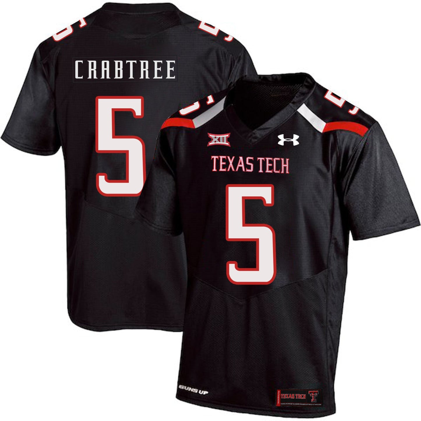 Michael Crabtree 5 Black College Football Jersey football jersey product view 1
