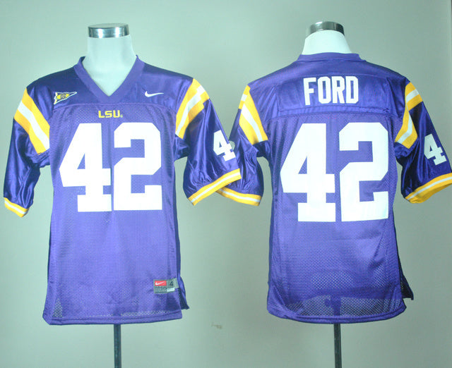 Michael Ford 42 Purple College Football Jersey football jersey product view 1