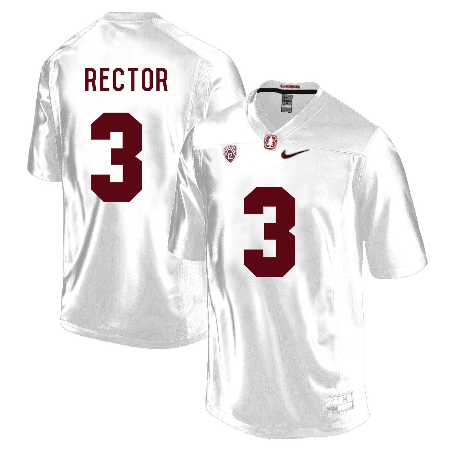 Michael Rector 3 White College Football Jersey football jersey product view 1