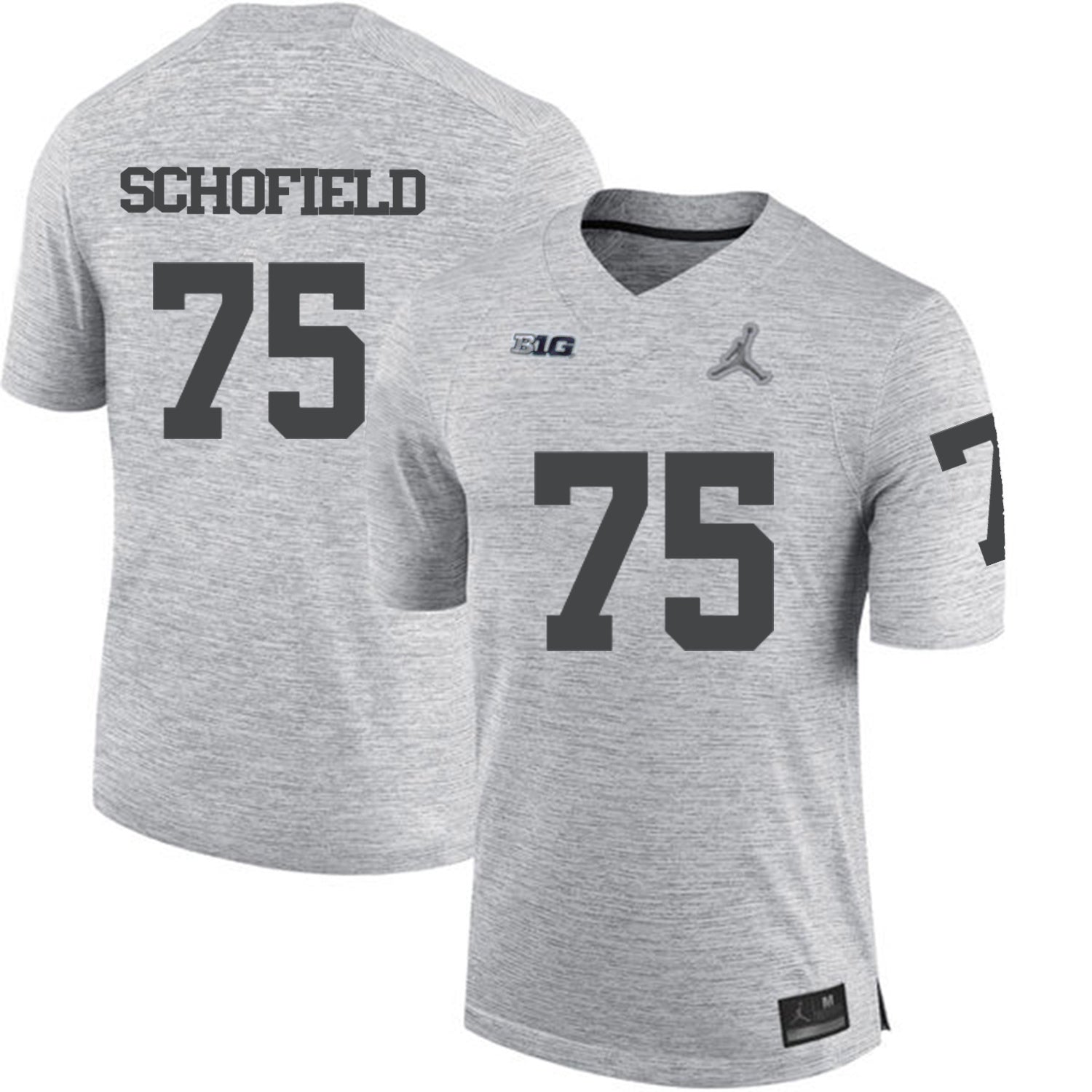Michael Schofield 75 Gray College Football Jersey football jersey product view 1