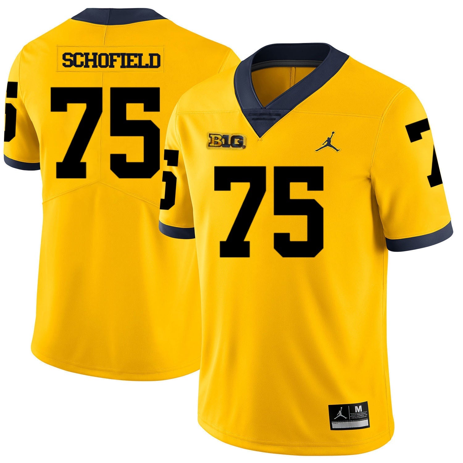 Michael Schofield 75 Yellow Style 1 College Football Jersey football jersey product view 1