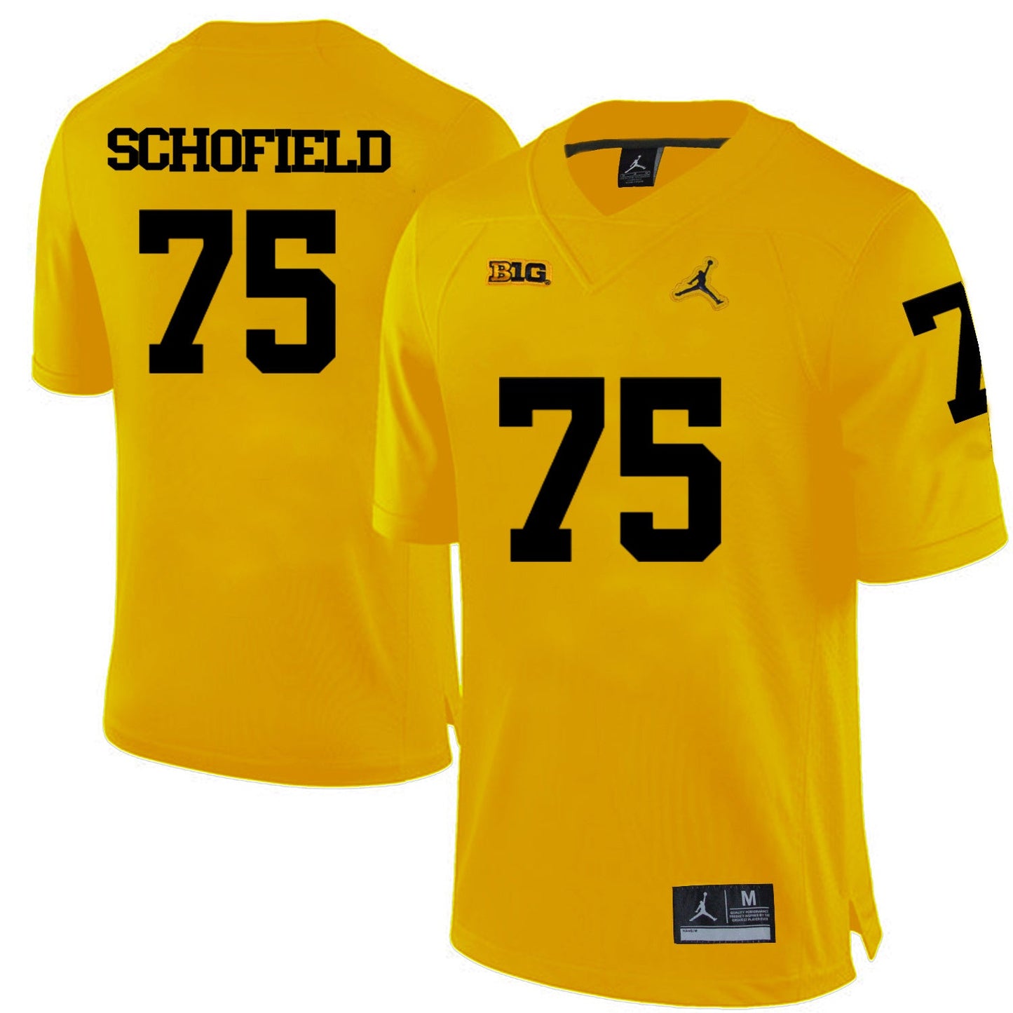 Michael Schofield 75 Yellow Style 2 College Football Jersey football jersey product view 1