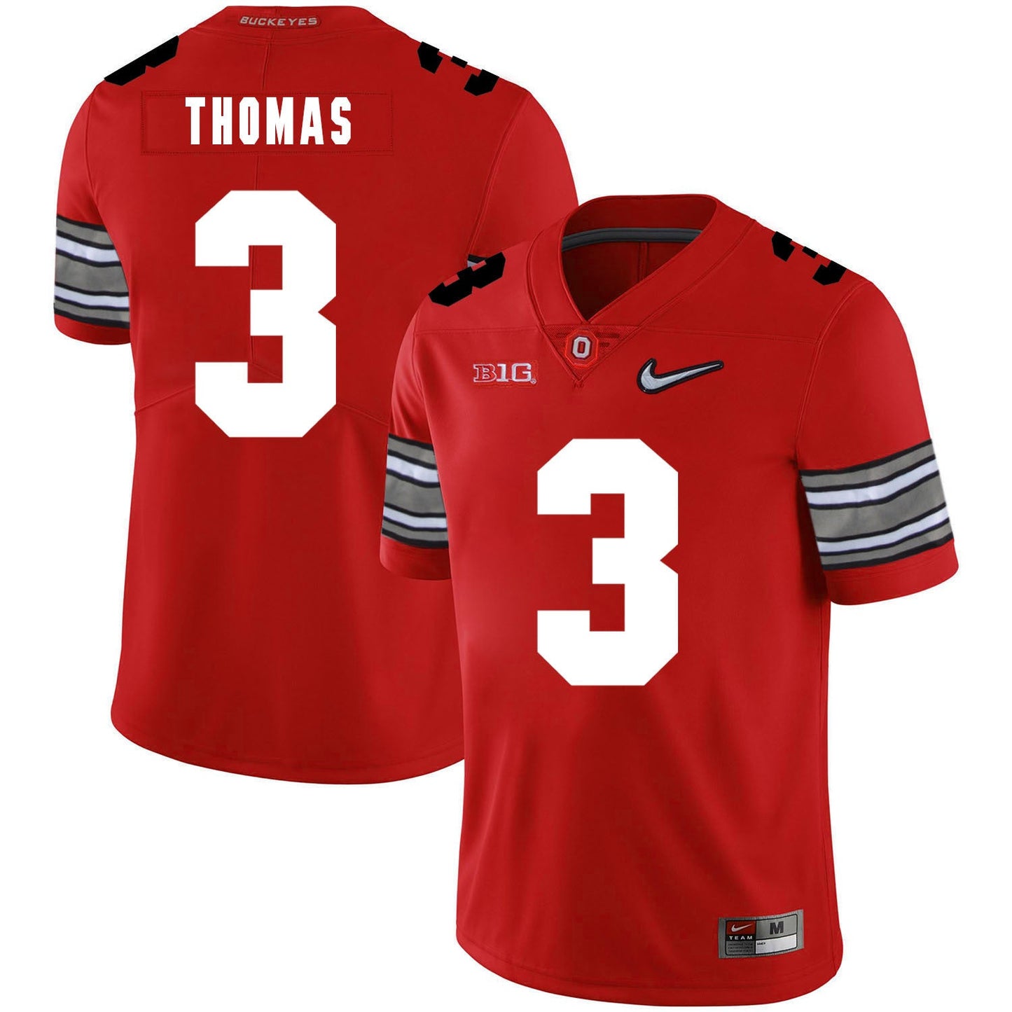 Michael Thomas 3 Diamond Red College Football Jersey football jersey product view 1