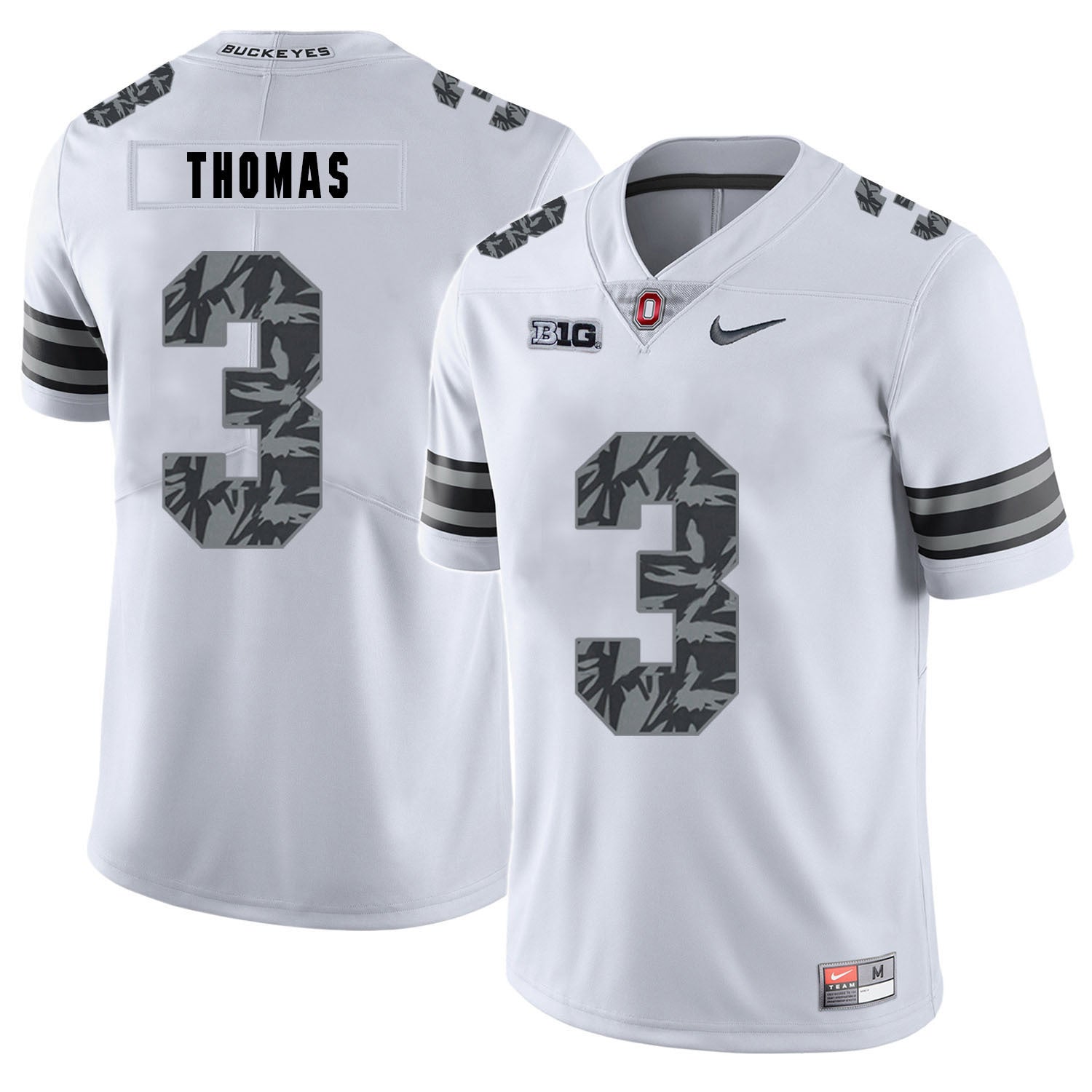 Michael Thomas 3 Pattern White College Football Jersey football jersey product view 1